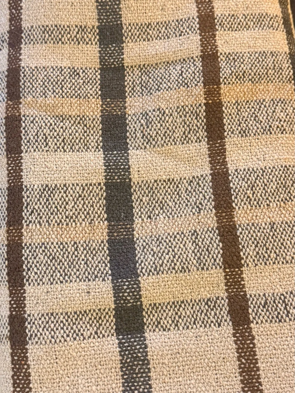 Cozy Cream & Brown Woven Throw Blanket